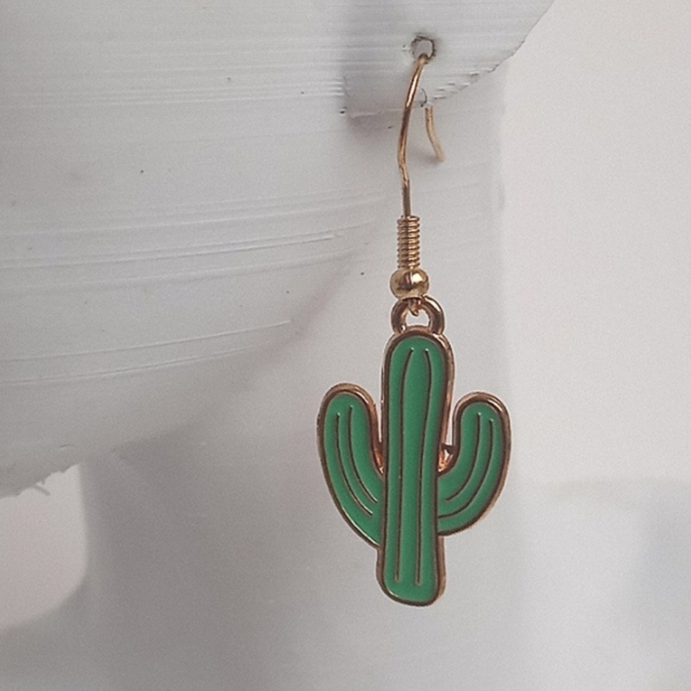 Enamel Cactus Earrings